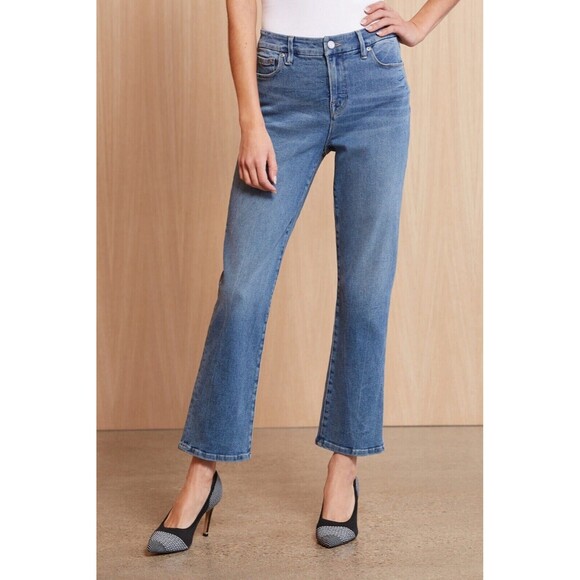 Good American Denim - Good American GOOD LEGS STRAIGHT JEAN GSPBY941T Deco Yoke High Rise Stretch 2 26